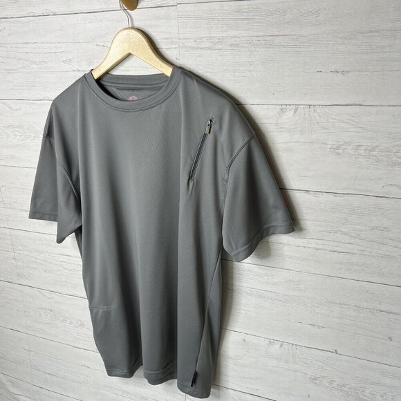 SCOTTeVEST Shirt Mens Size Large Charcoal Gray Performance Short Sleeve Pockets - Picture 5 of 16